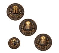 Divine Protection and Strength Commemorative Coin, Dual-Sided Christian Challenge Coin, John 3:16 Holy Bible Christian Faith Collectible Coins, Religious Gift for Men and Women (3pcs)