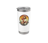 Divine Protector Holds Back Adversary Vintage Jesus Art Stainless Steel Insulated Tumbler