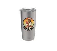 Divine Protector Holds Back Adversary Vintage Jesus Art Stainless Steel Insulated Tumbler