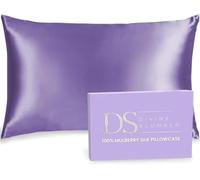 Divine Slumber 22mm 100% Pure Mulberry 6A Silk Pillowcase | Hair & Skin Health | Cooling Design with Zipper Closure | Hypoallergenic (Lavender, King (U.S. Standard))