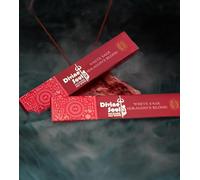 Divine Soul Incense Sticks - White Sage + Dragon’s Blood - 3 Pack Set with JRose Incense Burner - Purifying & Protective for Home, Meditation & Yoga