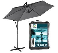 Divine Style 3M Cantilever Banana Parasol Umbrella With Free Rain Cover - The Ultimate Bundle In Urban Grey