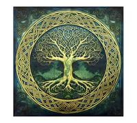 Divine Tablecloth Tree Pattern Astrology Tarot Card Tablecloth Altar Cloth Cloth Board Game Accessories Deviation Card Table Tablecloth Wall Decor