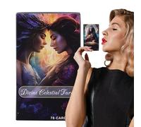 Divine Tarot Cards, Celestial Board Game, Exquisite Fortune Divination Board Tool, Reusable Compact Spiritual Kit, Portable Entertainment Accessory, 4.06 x 2.36 inches for Classmate Gathering Friends