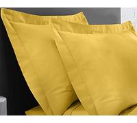 Divine Textiles Pair Of Oxford Pillow Cases - Mustard