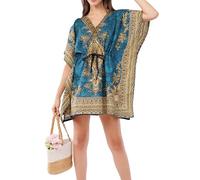 Divine threads Women’s Short Kimono Tunic Kaftan Plus Size Dashiki Caftan Summer Beach Wear