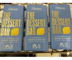 Divine White Chocolate Lemon Cheesecake Dessert Bar 4 x180g BBE 30-06-2026