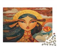 Divine Woman 1000pcs (75x50cm) Erwachsenenpuzzle - Radiant Sun Disc Erwachsenenpuzzle DIY-Puzzlespielzeug