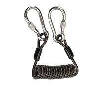 Diving Camera Anti Lost Spring Coil Lanyard Rustproof Quick Release Buckle Diving Tools 304 Stainless Steel Lock TPU Material Black Color for Scuba Diving Underwater Photography