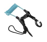 Diving Camera Lanyard Quick Release Buckle Stainless Steel Wire Spring Coiled Camera Lanyard for Light Tool Diving Underwater Photography Outdoor Hiking Fishing Boating (Lake Blue)