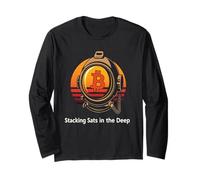 Diving Diver Blockchain Ocean Finance Digital Sats Bitcoin Long Sleeve T-Shirt