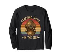 Diving Diver Blockchain Ocean Finance Digital Sats Bitcoin Long Sleeve T-Shirt