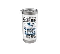 Diving Diver Learn to Scuba Dive Zombies Can't Swim Stainless Steel Insulated Tumbler