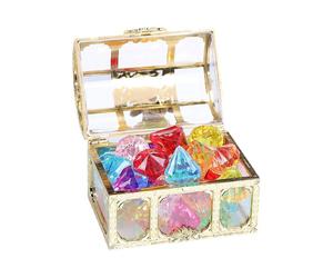 Diving Gem Pool Toy 10 Big Colorful Diamonds With Treasure Pirate Box Swimming