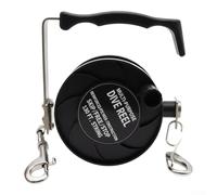 Diving Handheld Reel, 150/290FT Guide Line, SKIP//STOP Modes, 316 Stainless Steel Handle, Nylon Grip for Dark Water Exploration(290ft Black)