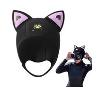 Diving Hat, Diving Headband Cat Ears, Wetsuit Hood Swimming Hat 3mm Neoprene Hood Comfortable Scuba Hood with Cat Ears Adult Thermal Surfing Hood