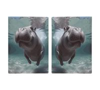 Diving Hippo Passport Holder Slim PU Leather Passports Wallet Portable Passports Protector Passport Cover