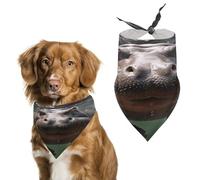 Diving Hippo Pet Scarf Adjustable Pet Accessories Triangular Scarf Washable Floral Print Puppy Bib Bandana Stylish Comfortable Cat Scarves for Holiday Scarfs