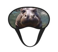 Diving Hippo Sleep Mask for Side Sleeper Eye Mask for Sleeping Light Blocking Soft Breathable Sleep Eye Mask for Women Men Adjustable Elastic Strap Travel Nap Blackout Eye Shade Cover