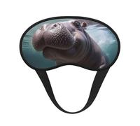 Diving Hippo Sleep Mask for Side Sleepers: Blackout Eye Masks for Sleeping - Soft Breathable Soft Eye Shade Cover for Travel - Adjustable Night Blindfold for Men Women Gifts