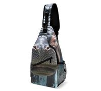 Diving Hippo Sling Bag Small Crossbody Bags with Adjustable Strap Durable Chest Bag for Hiking Travel