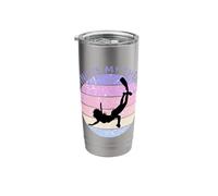 Diving is My Therapy Diver Girl Pastel Retro Sunset Stainless Steel Insulated Tumbler