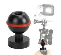 Diving Light Ball Head Aluminium Alloy Hard Coating Anodizing Small Lightweight Diving Flashlight Ball Head for Snorkeling Caving (Black)