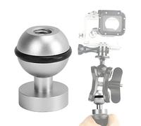 Diving Light Ball Head Aluminium Alloy Hard Coating Anodizing Small Lightweight Diving Flashlight Ball Head for Snorkeling Caving (Silver)