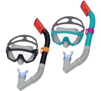 Bestway Snorkel Mask for Adults | Diving Mask with UV Protection, Anti-Leak, Adjustable Strap, Spark Wave Set, 2 Assorted Colours