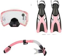 Diving Masks Snorkel Set Professional Swim Snorkeling Tube Scuba Diving Fins Flippers Shoes Equipment Adult Child(Pink,42-47)