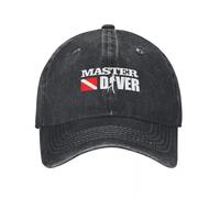 Diving Master Diver We Play in Deep End Adult Retro Denim Washed Baseball Caps Male Cowboy Street Hat Hiking Peaked Cap Cotton，for All Seasons