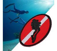 Diving Memento, Scuba Diving Ellipse Flag Patch Bag Diving Badge Dive Badge Patch Embroidered Dive Badge Memento with Iron on Back