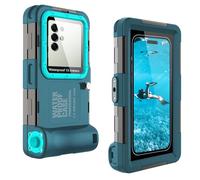 Diving Phone Case for Samsung/Android, 50FT Waterproof Right Volume, Teal | IP68 15M underwater, fits phones with right-side volume buttons, wider camera window, anti-corrosion, 6 buckles, lightweight