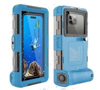Diving Phone Case Underwater Snorkel Case Professional Waterproof for iPhone 17/16/15/14/13/12/11/XR/XS/X Plus, Samsung Galaxy S25/24/23/22/21/Ultra Photography Video Diving Blue