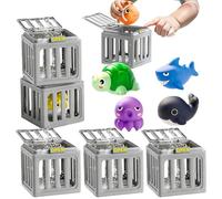 Diving Pool Toys - 2.17x2.17x2.36 Inches Diving Cages, Water Swimming Dive Pool Game | Animals Easy Release Set For Kids | Divings Cage & Animal Set For Boys Girls Summer Vacation Backyard Lake River