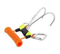 Diving Reef Hook, Stainless Steel Reef Double Hook Scuba Drift Hook Diving Accessory with D Ring(Orange) Swimming Supplies
