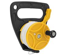 Diving Reel Kayak Anchor, Heavy Duty Dive Rope Spool Finger with 46M White Line for Underwater Snorkeling, Cave and Wreck Exploration(Yellow)