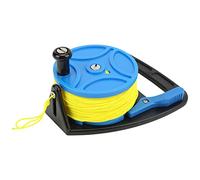 Diving Reel Spool Finger Reel Anchor Rope Spool Multi Purpose with Yellow Wire for Cave Exile Diving Snorkeling Water Sports (Blue Wheel)