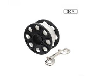 Diving Reel with Reinforced Nylon Spool, 30m/50m Line | 30m/50m Line for SMB Buoy, Stainless Steel Hook for Cave and Recreational Scuba Diving Exploration