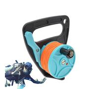 Diving reel with thumb stopper, kayak roll, compact diving reel kayak reel - 150 feet robust, highly visible, retractable cord diving reel with finger spool for cave, wreck, current diving, kayaking