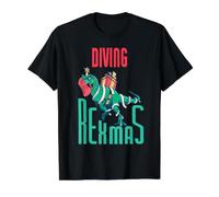 Diving Rexmas T-Rex Dinosaur Christmas Holiday - Diving Value Graphic T-Shirt, Men, Black, M