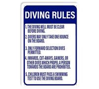 Diving Rules Funny Tin Sign,The Diving Well Must Be Clear Before Diving Warning Metal Signs Swimming Pool Wall Decor for Home Swimming Pool Indoor Outdoor Decor 8x12 Inches