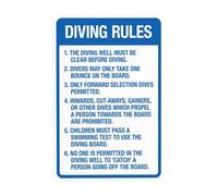 Diving Rules The Diving Well Must Be Clear Before Diving Warning Sign, Pool Rules Security Metal Signs for Home Busines Outdoor Indoor Street Wall Caution Decor 12x8 Inch