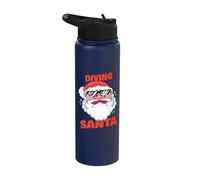 Diving Santa Funny Christmas Diver Stainless Steel Insulated Water Bottle