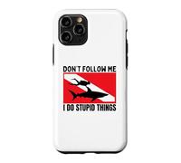 Diving Shark Dont Follow Me I Do Stupid Things Scuba Diver Case for iPhone 11 Pro