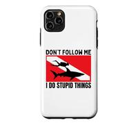 Diving Shark Dont Follow Me I Do Stupid Things Scuba Diver Case for iPhone 11 Pro Max