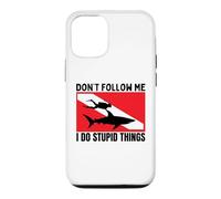 Diving Shark Dont Follow Me I Do Stupid Things Scuba Diver Case for iPhone 12/12 Pro