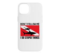 Diving Shark Dont Follow Me I Do Stupid Things Scuba Diver Case for iPhone 14 Plus