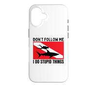 Diving Shark Dont Follow Me I Do Stupid Things Scuba Diver Case for iPhone 16