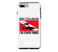 Diving Shark Dont Follow Me I Do Stupid Things Scuba Diver Case for iPhone 7 Plus/8 Plus